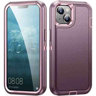 For iPhone 15 Life Waterproof Rugged Phone Case(Purple + Pink)