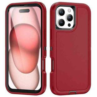 For iPhone 16 Pro Max Life Waterproof Rugged Phone Case(Red + Black)