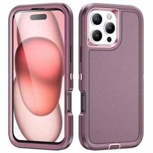 For iPhone 16 Pro Life Waterproof Rugged Phone Case(Purple + Pink)