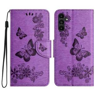 For Samsung Galaxy A05s Butterfly Embossed Flip Leather Phone Case(Purple)