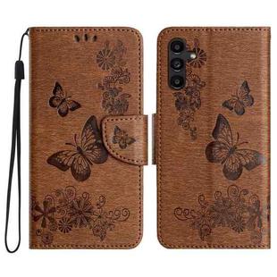 For Samsung Galaxy A05s Butterfly Embossed Flip Leather Phone Case(Brown)