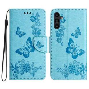 For Samsung Galaxy A05s Butterfly Embossed Flip Leather Phone Case(Blue)