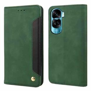 For Honor 90 Lite Skin Feel Splicing Leather Phone Case(Green)