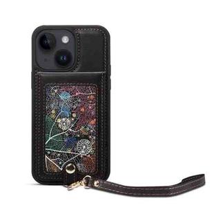 For iPhone 15 Plus ESEBLE Star Series Lanyard Holder Card Slot Phone Case(Black)
