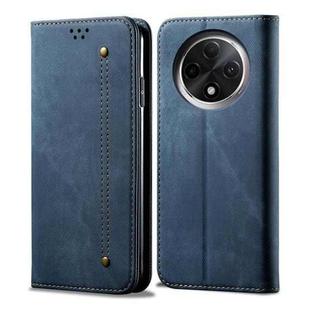 For OPPO A3 Pro 5G Denim Texture Casual Style Horizontal Flip Leather Case(Blue)