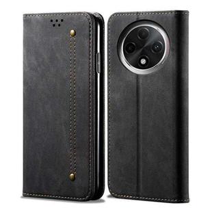 For OPPO A3 Pro 5G Denim Texture Casual Style Horizontal Flip Leather Case(Black)