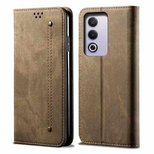For OPPO A3 Pro 5G Global Denim Texture Casual Style Horizontal Flip Leather Case(Khaki)