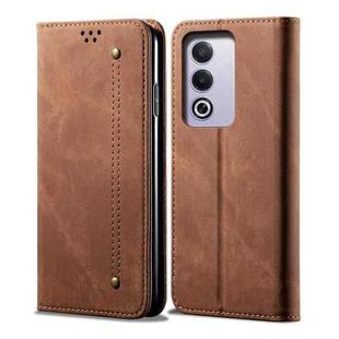 For OPPO A3 Pro 5G Global Denim Texture Casual Style Horizontal Flip Leather Case(Brown)