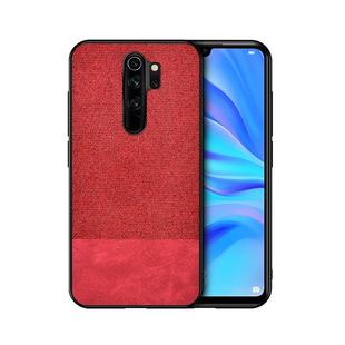 For Xiaomi Redmi 9 Shockproof Splicing PU + Cloth Texture PC + TPU Protective Case(Red)