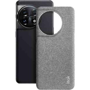 For OnePlus 11 5G imak Ruiyi Series Cloth Texture PU + PC Phone Case(Light Grey)
