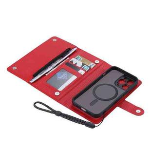 For iPhone 14 Pro Max ViLi GHB Series MagSafe Magnetic Zipper Leather Phone Case(Red)