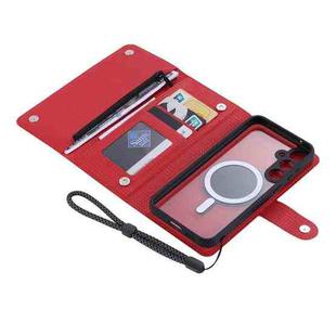For Samsung S23 FE 5G ViLi GHB Series MagSafe Magnetic Zipper Leather Phone Case(Red)