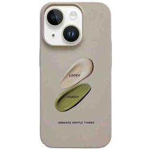 For iPhone 14 Plus Painted Pattern Skin-friendly PC Phone Case(Beige Pigment)
