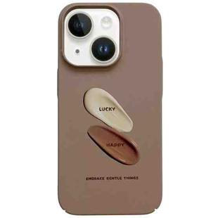 For iPhone 14 Plus Painted Pattern Skin-friendly PC Phone Case(Coffee Pigment)