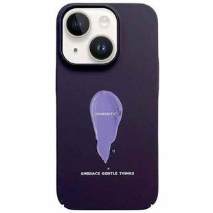For iPhone 14 Plus Painted Pattern Skin-friendly PC Phone Case(Purple Pigment)