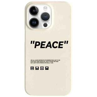 For iPhone 14 Pro Painted Pattern Skin-friendly PC Phone Case(Beige World Peace)
