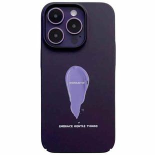 For iPhone 14 Pro Painted Pattern Skin-friendly PC Phone Case(Purple Pigment)