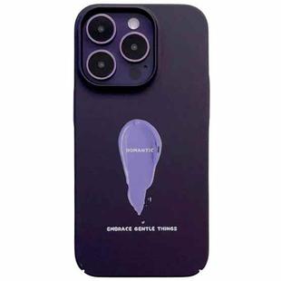 For iPhone 14 Pro Max Painted Pattern Skin-friendly PC Phone Case(Purple Pigment)