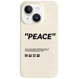 For iPhone 13 Painted Pattern Skin-friendly PC Phone Case(Beige World Peace)
