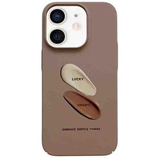 For iPhone 12 Painted Pattern Skin-friendly PC Phone Case(Coffee Pigment)