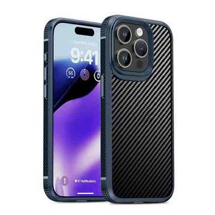 For iPhone 15 Pro Max iPAKY MG Series Carbon Fiber PC + TPU Protective Phone Case(Blue)