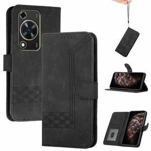 For Huawei Enjoy 70 Cubic Skin Feel Flip Leather Phone Case(Black)