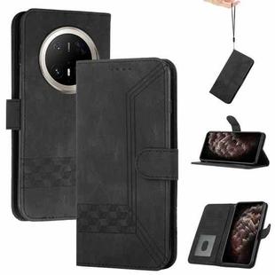 For Huawei Mate 70 Pro / Mate 70 Pro+ Cubic Skin Feel Flip Leather Phone Case(Black)