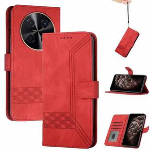 For Huawei nova 12i Cubic Skin Feel Flip Leather Phone Case(Red)