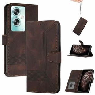 For OPPO A79 Cubic Skin Feel Flip Leather Phone Case(Brown)