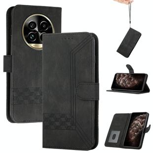 For Realme 13 Pro / 13 Pro+ Global Cubic Skin Feel Flip Leather Phone Case(Black)