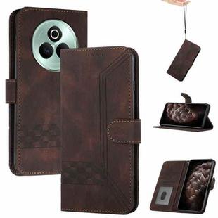 For Realme P3 Pro Cubic Skin Feel Flip Leather Phone Case(Brown)