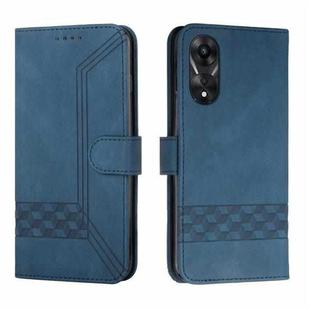 For OPPO A78 4G Cubic Skin Feel Flip Leather Phone Case(Blue)