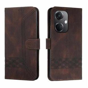 For OPPO K11 Cubic Skin Feel Flip Leather Phone Case(Brown)