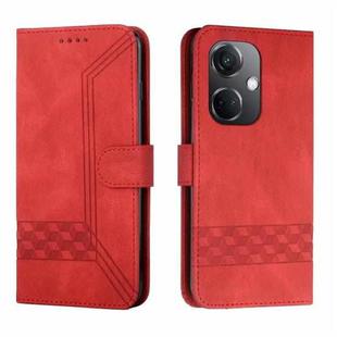 For OPPO K11 Cubic Skin Feel Flip Leather Phone Case(Red)