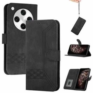 For OPPO Find X8 Pro Cubic Skin Feel Flip Leather Phone Case(Black)