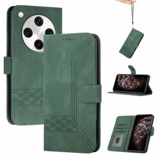 For OPPO Find X8 Pro Cubic Skin Feel Flip Leather Phone Case(Green)