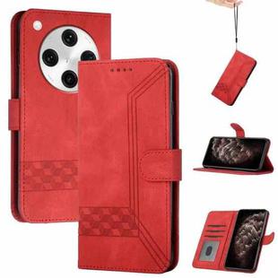 For OPPO Find X8 Pro Cubic Skin Feel Flip Leather Phone Case(Red)