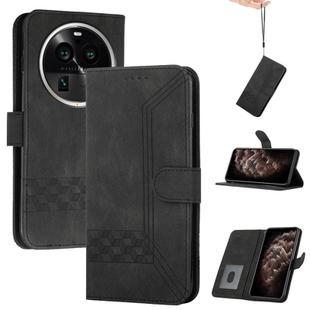 For OPPO Find X6 Pro Cubic Skin Feel Flip Leather Phone Case(Black)