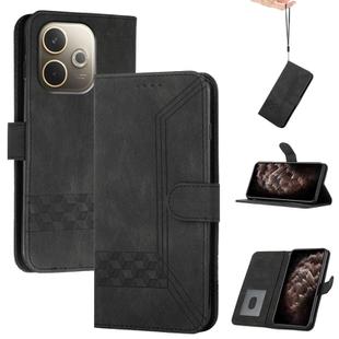 For OPPO A5 Pro 5G Cubic Skin Feel Flip Leather Phone Case(Black)