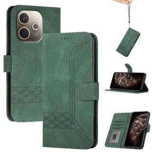 For OPPO A5 Pro 5G Cubic Skin Feel Flip Leather Phone Case(Green)