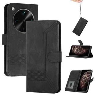 For OPPO Find X8 Ultra Cubic Skin Feel Flip Leather Phone Case(Black)