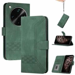 For OPPO Find X8 Ultra Cubic Skin Feel Flip Leather Phone Case(Green)