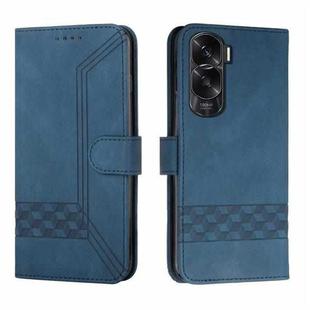 For Honor X50i Cubic Skin Feel Flip Leather Phone Case(Blue)