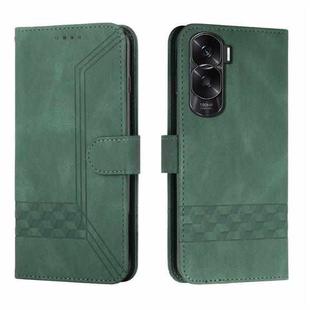 For Honor X50i Cubic Skin Feel Flip Leather Phone Case(Green)