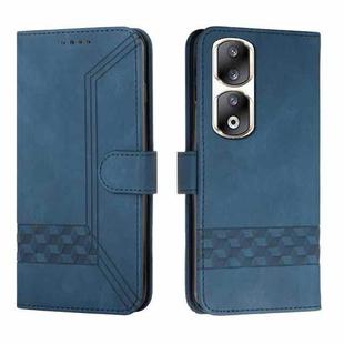 For Honor 90 Pro Cubic Skin Feel Flip Leather Phone Case(Blue)