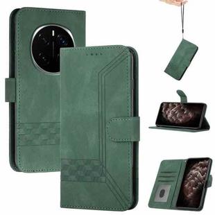 For Honor Magic7 Cubic Skin Feel Flip Leather Phone Case(Green)