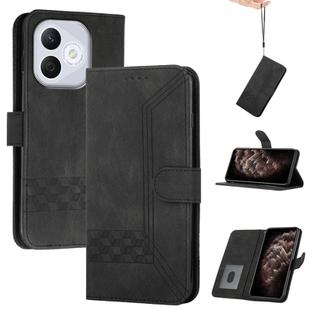 For Honor 400 Lite Cubic Skin Feel Flip Leather Phone Case(Black)