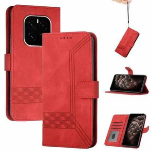 For Honor GT Pro Cubic Skin Feel Flip Leather Phone Case(Red)