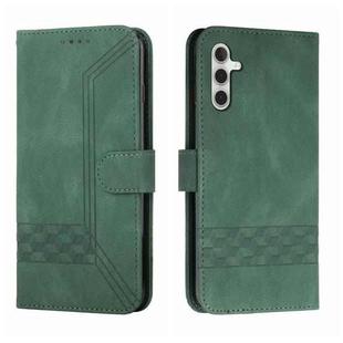 For Samsung Galaxy M34 Cubic Skin Feel Flip Leather Phone Case(Green)