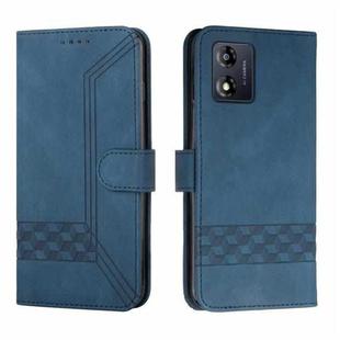 For Motorola Moto E13 Cubic Skin Feel Flip Leather Phone Case(Blue)